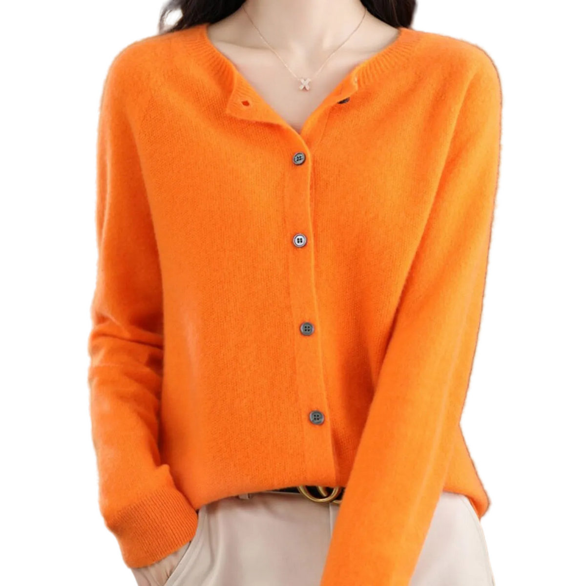 LEONIE Wool Open Knit Cardigan