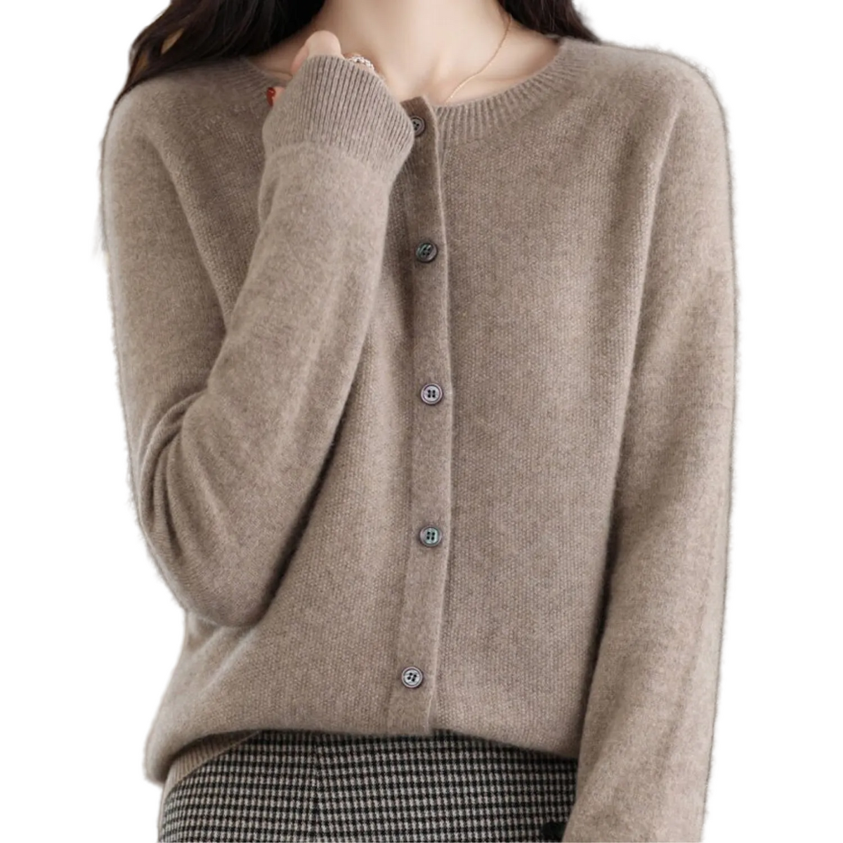 LEONIE Wool Open Knit Cardigan