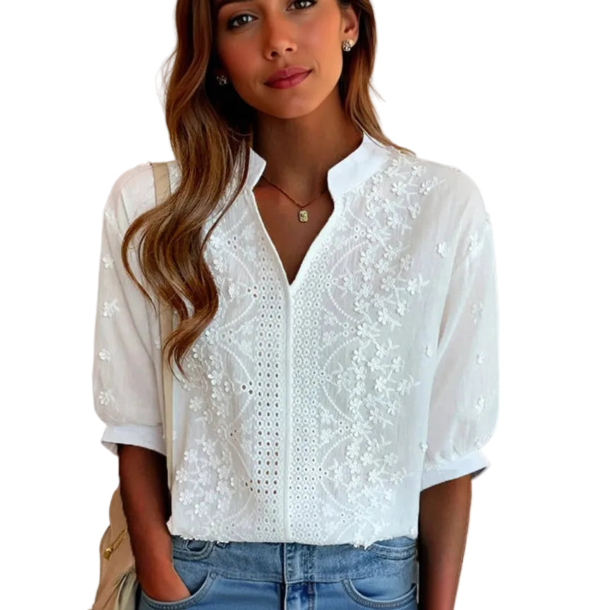LOUISE Lace V Neck Blouse