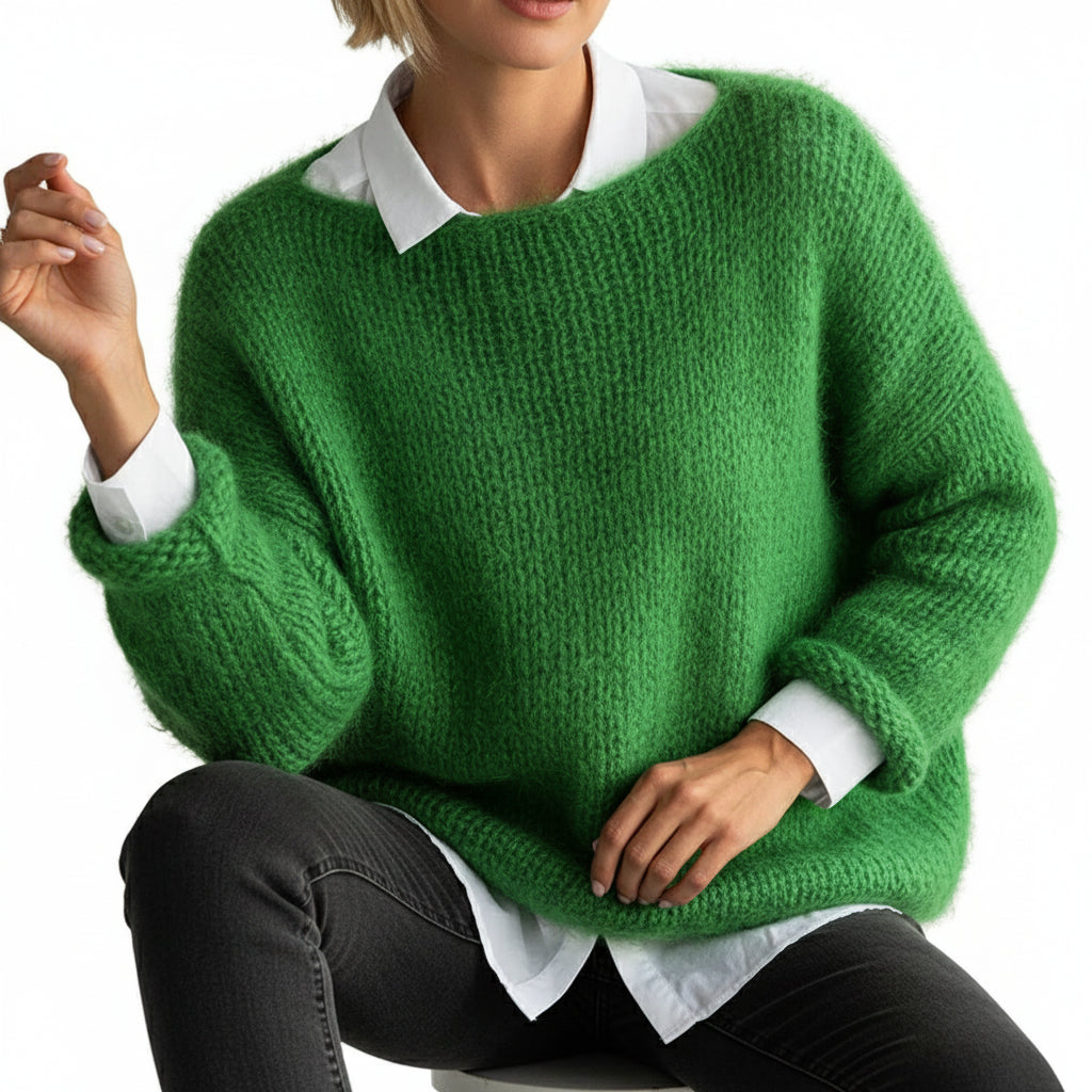 ARIA Heavy Knit O Neck Sweater