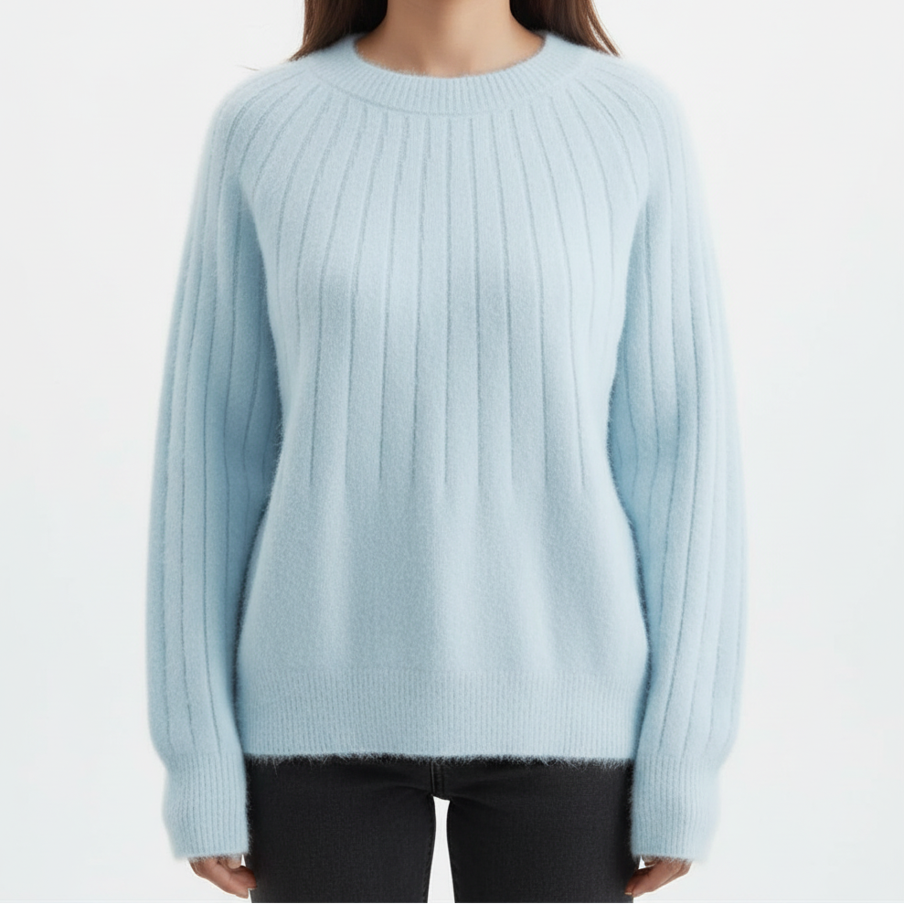 EMMA, Mock Neck Knit Pullover Cotton Acrylic