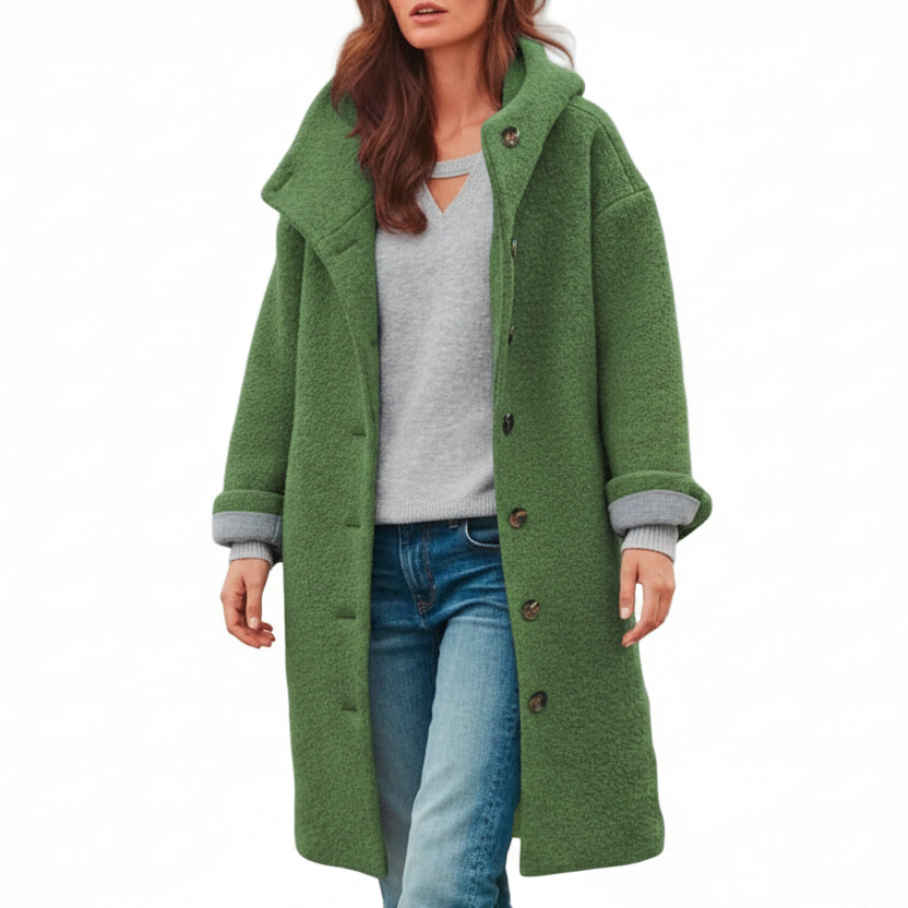 CLARA Single Breasted Polyester Coat