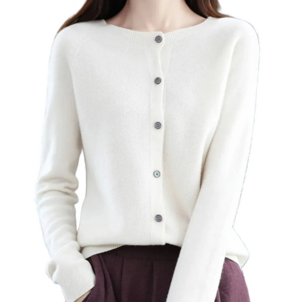 LEONIE Wool Open Knit Cardigan
