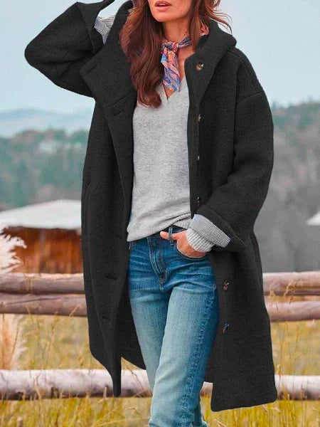 CLARA Single Breasted Polyester Coat