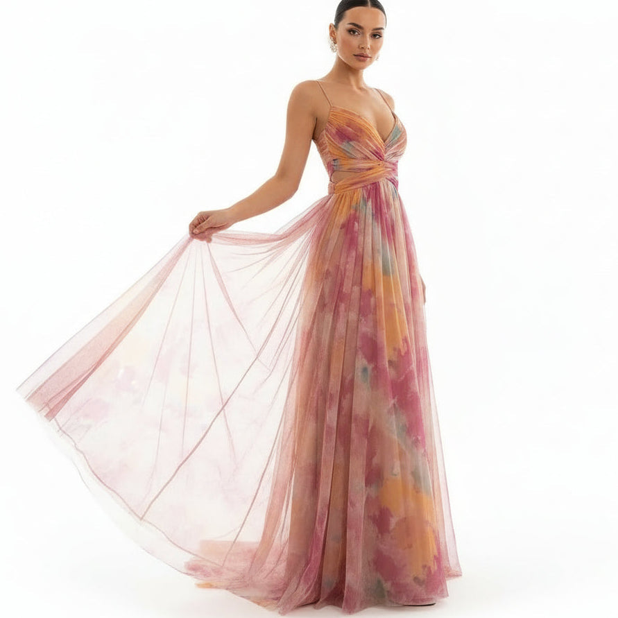 NORA Printed Sleeveless Maxi Dress
