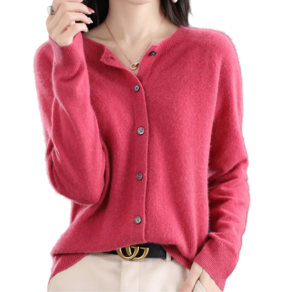 LEONIE Wool Open Knit Cardigan