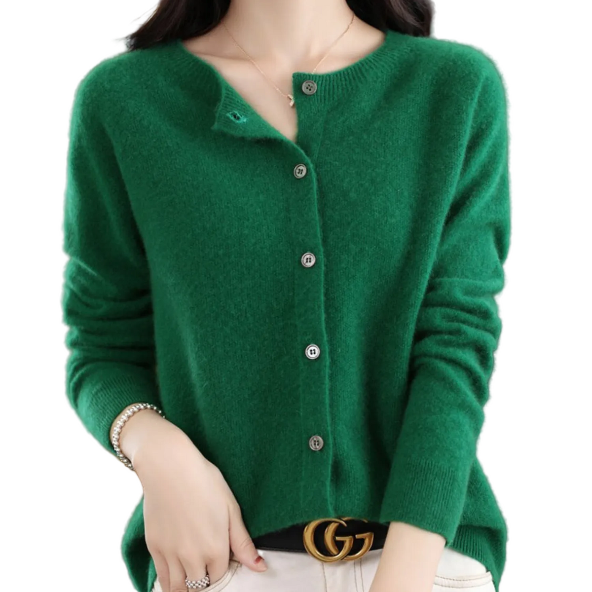 LEONIE Wool Open Knit Cardigan