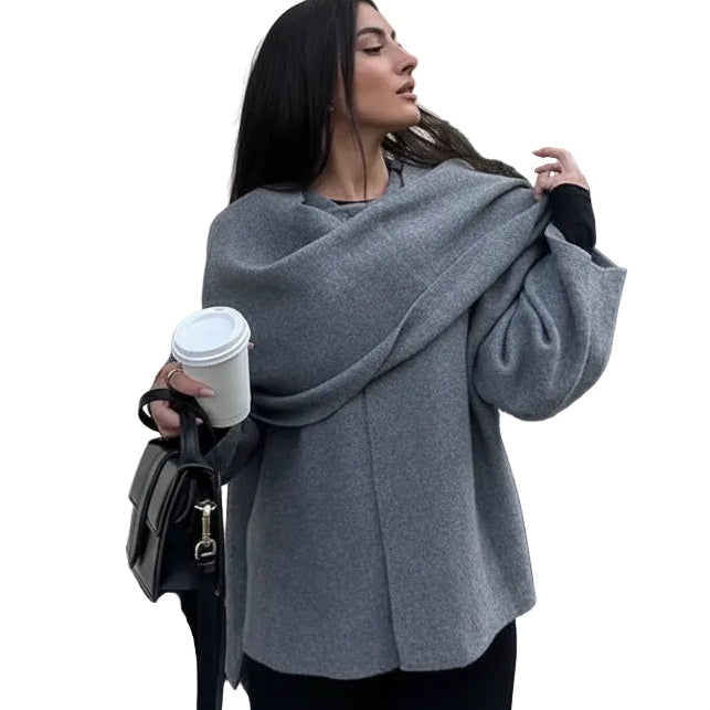 ISABELLA Poncho Hooded Button Jacket