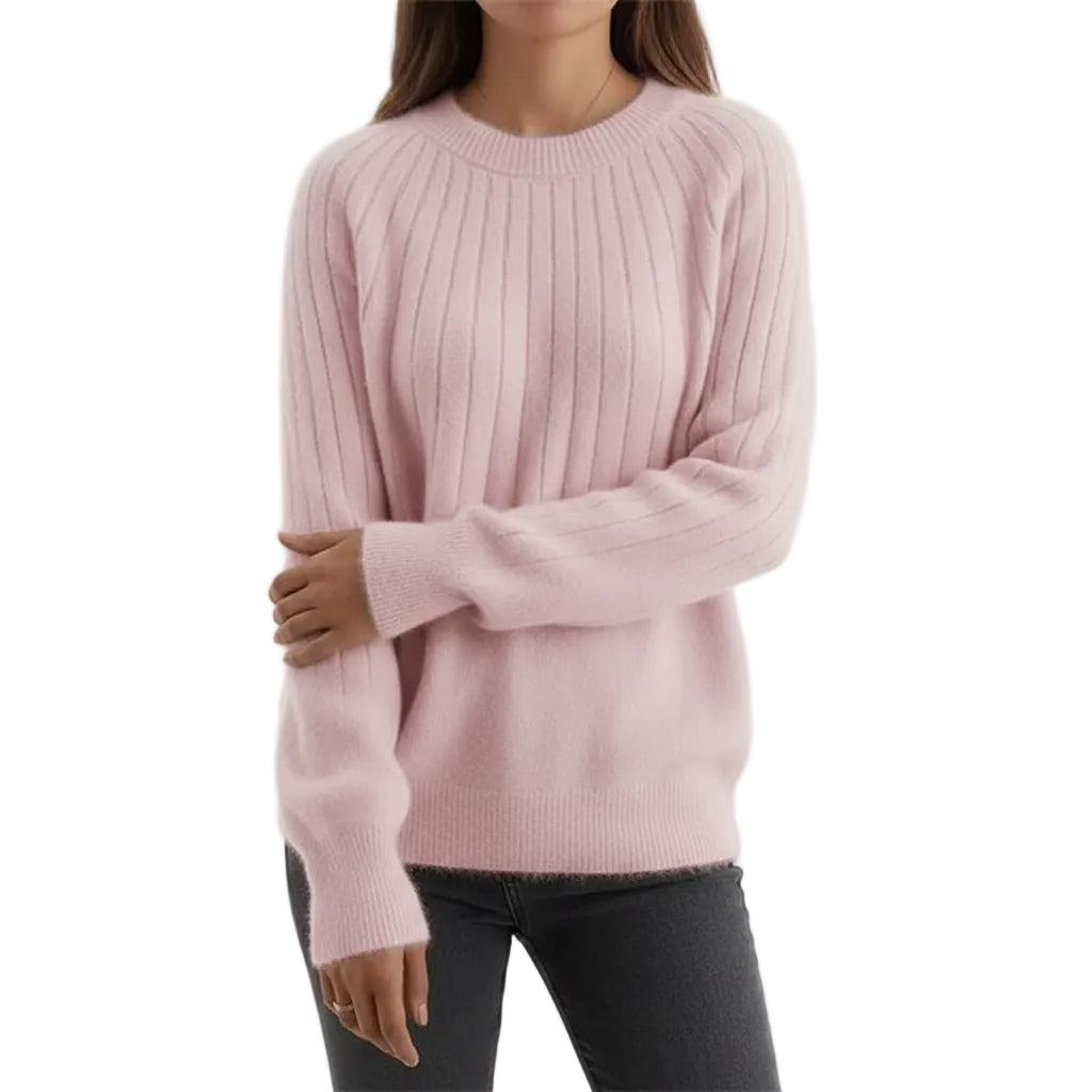 EMMA, Mock Neck Knit Pullover Cotton Acrylic