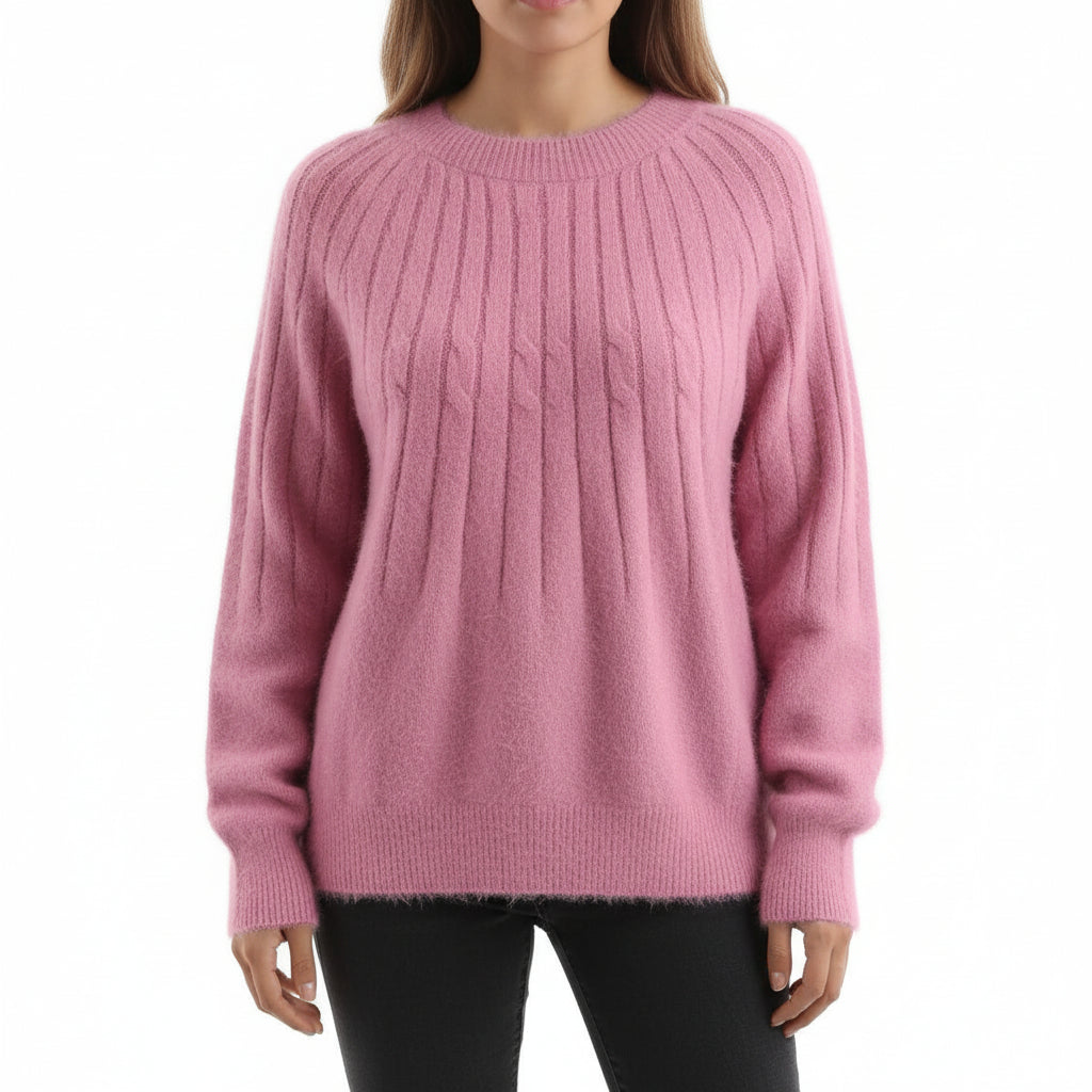EMMA, Mock Neck Knit Pullover Cotton Acrylic