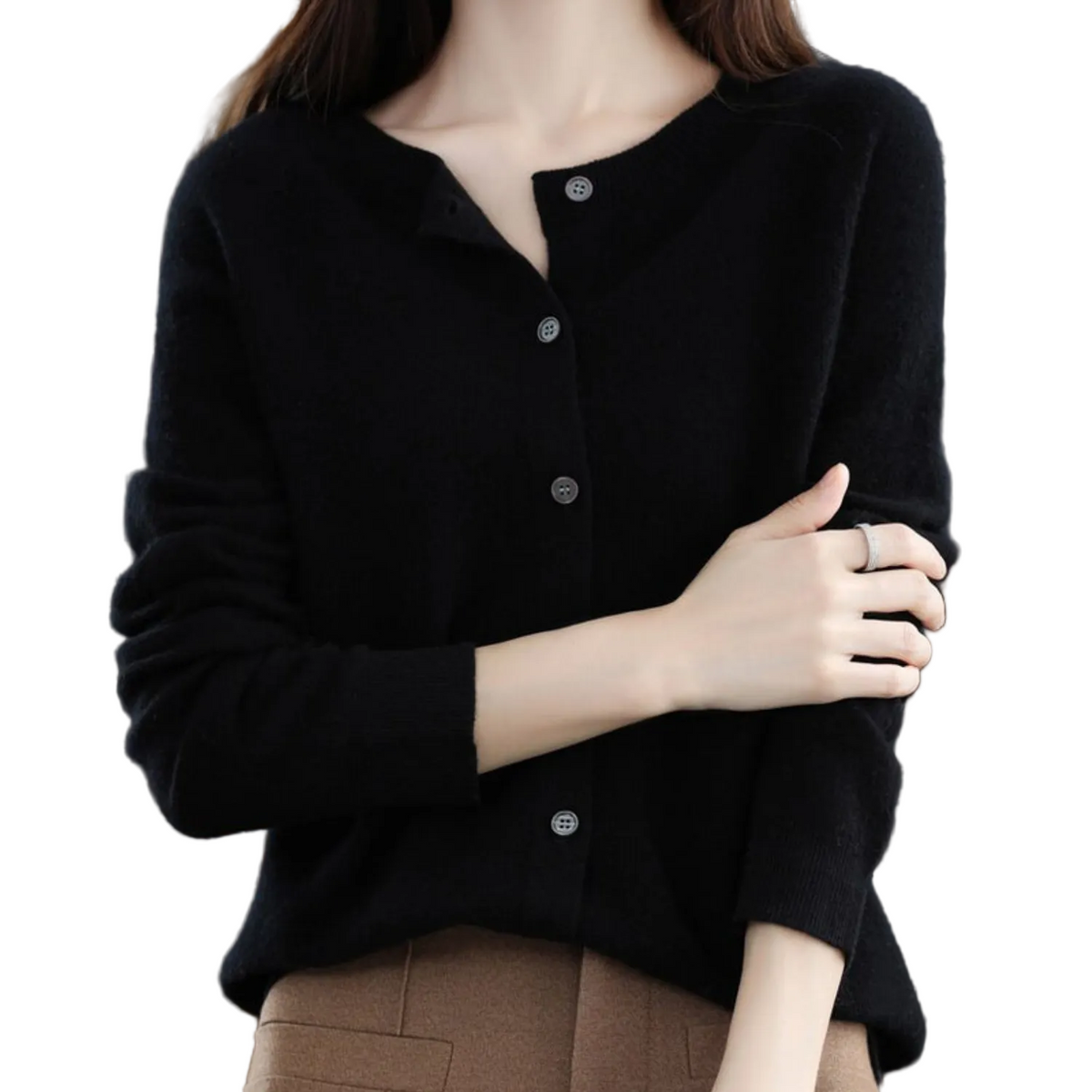 LEONIE Wool Open Knit Cardigan