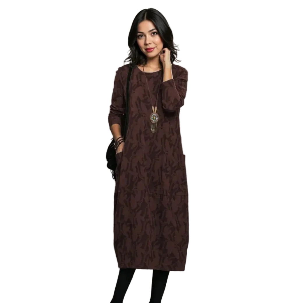 AMBRE Printed Midi Dress