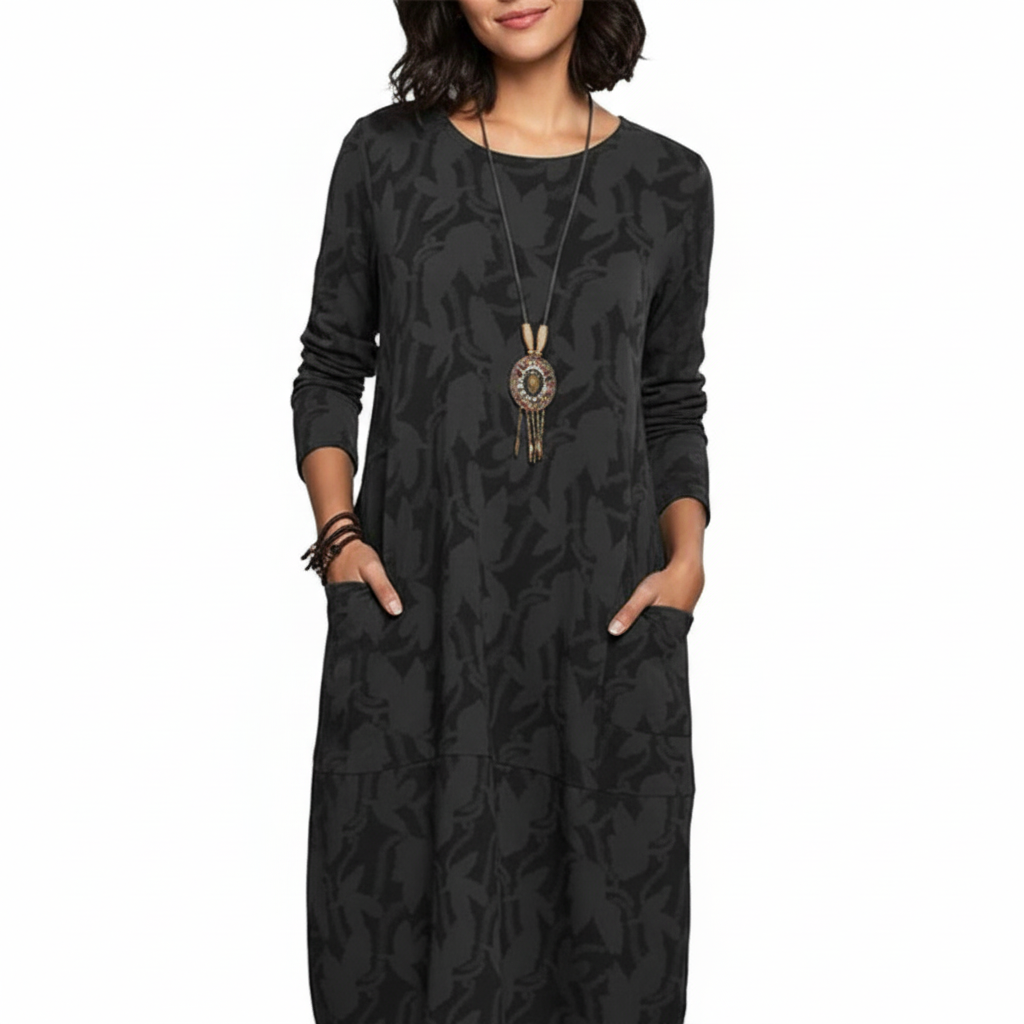 AMBRE Printed Midi Dress