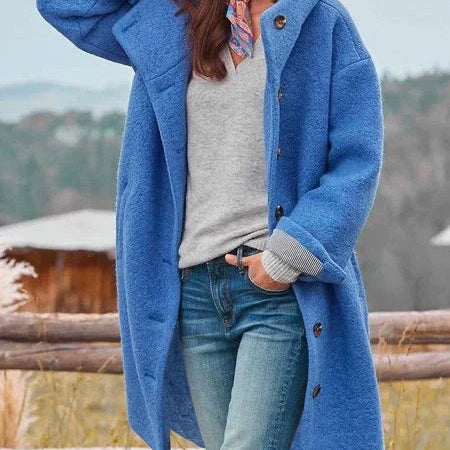 CLARA Single Breasted Polyester Coat
