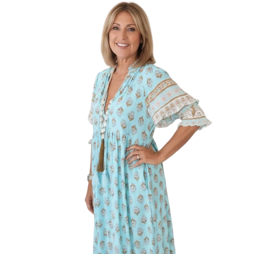SERENA V-Neck A-Line Maxi Dress