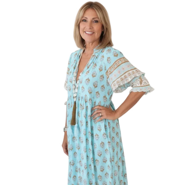 SERENA V-Neck A-Line Maxi Dress