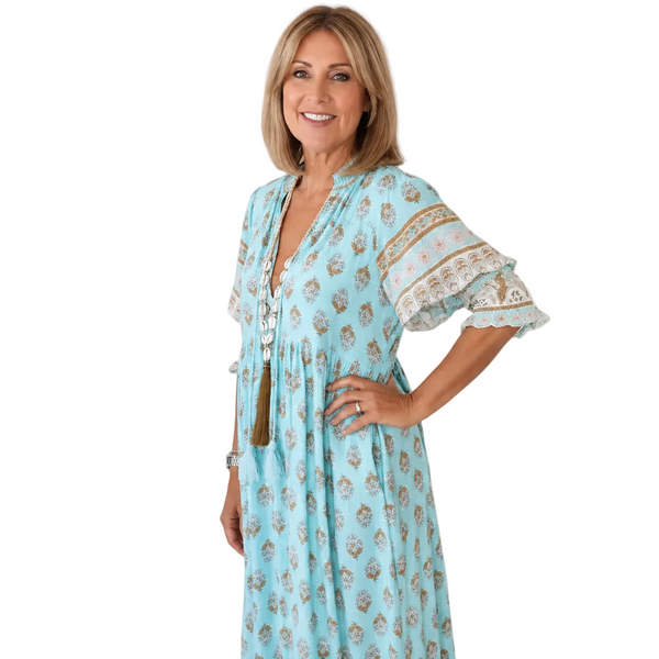 SERENA V-Neck A-Line Maxi Dress