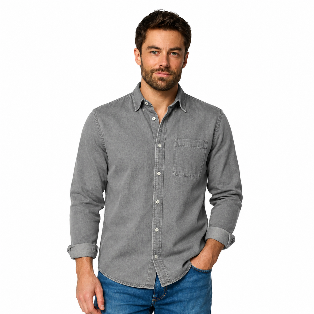 MARC Casual Cotton Spread Collar Shirt