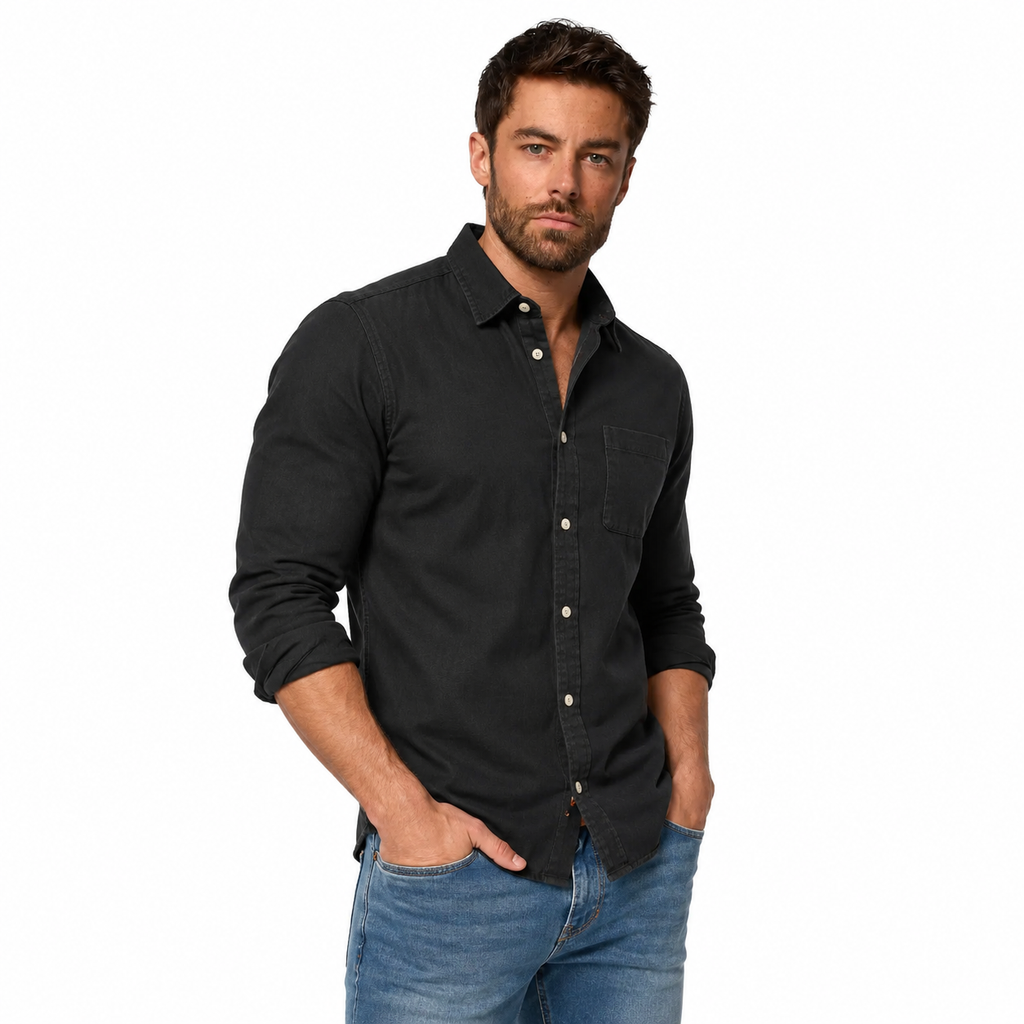 MARC Casual Cotton Spread Collar Shirt