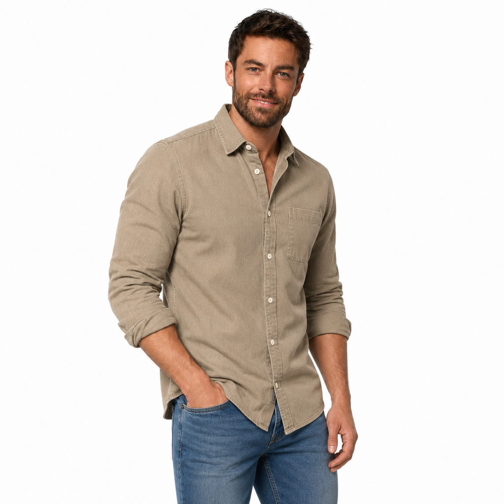MARC Casual Cotton Spread Collar Shirt