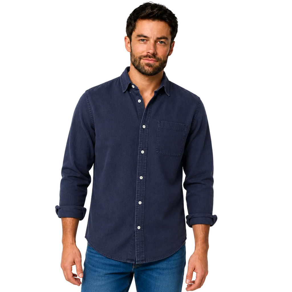 MARC Casual Cotton Spread Collar Shirt