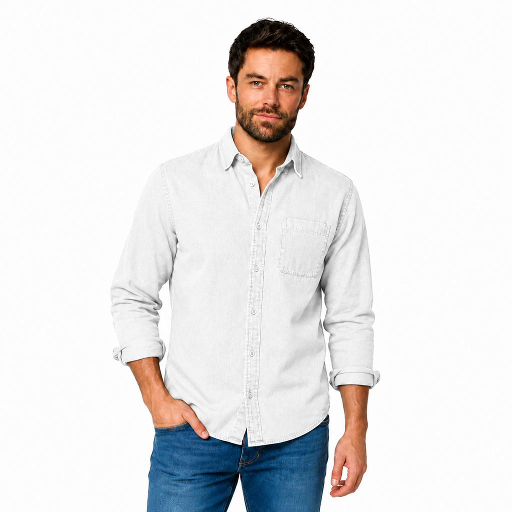 MARC Casual Cotton Spread Collar Shirt