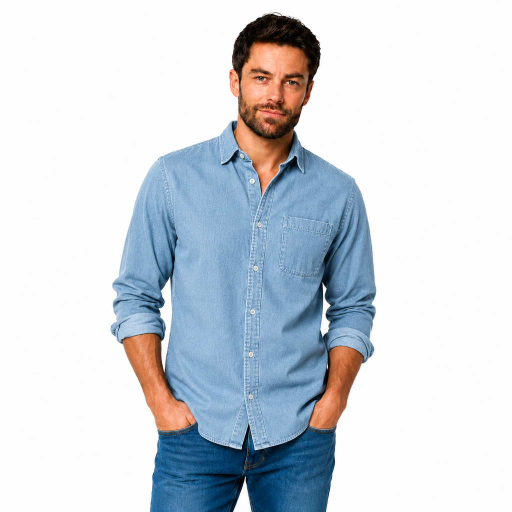 MARC Casual Cotton Spread Collar Shirt