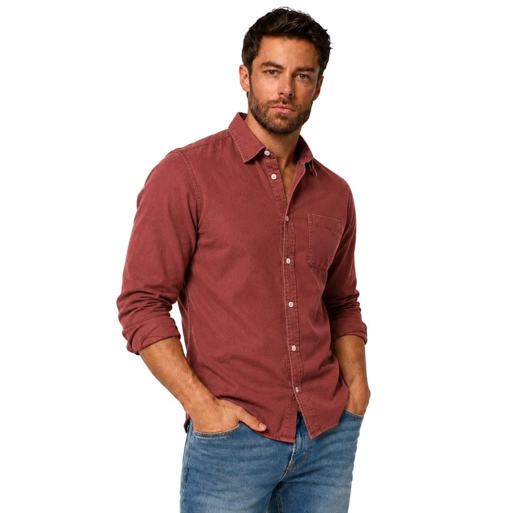 MARC Casual Cotton Spread Collar Shirt
