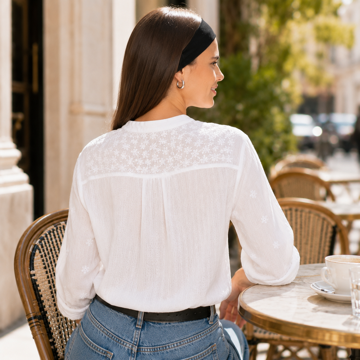 LOUISE Lace V Neck Blouse