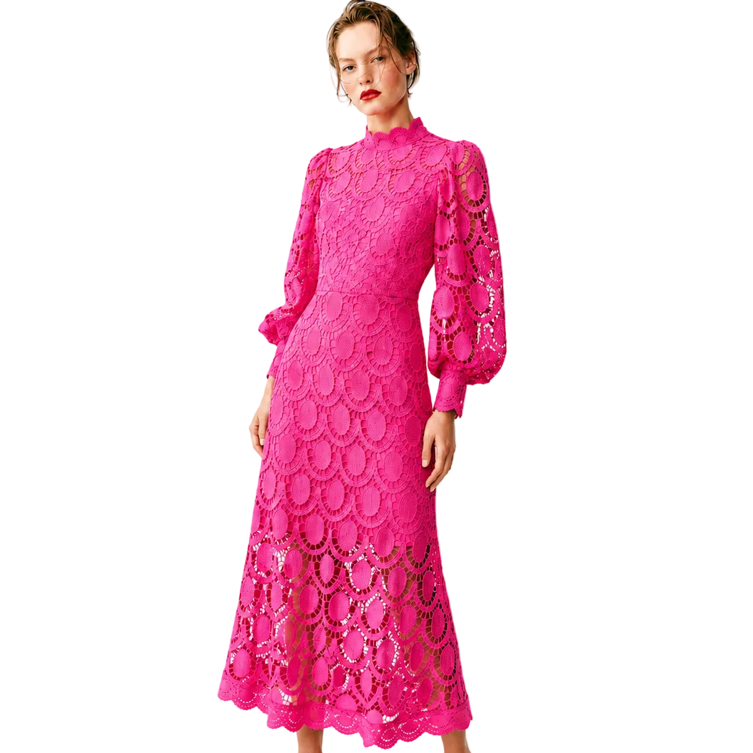 GRACE Hollow Out High Neck Dress