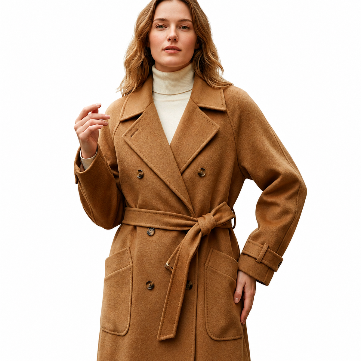 VERA Lace Up V Neck Coat