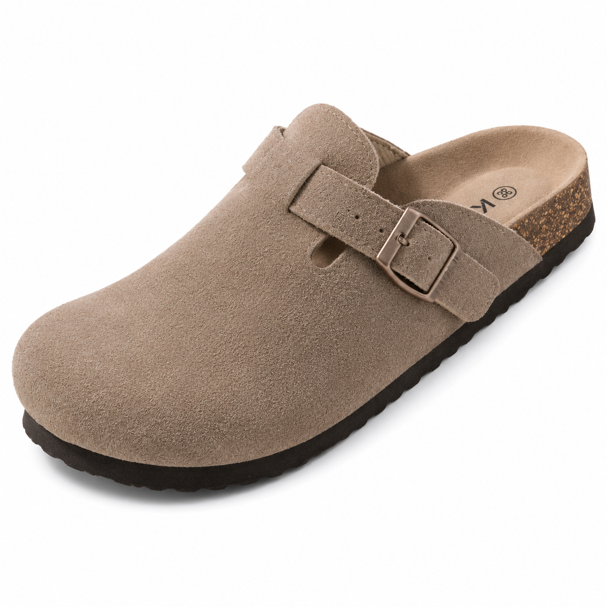 BIRK Suede Buckle Mules