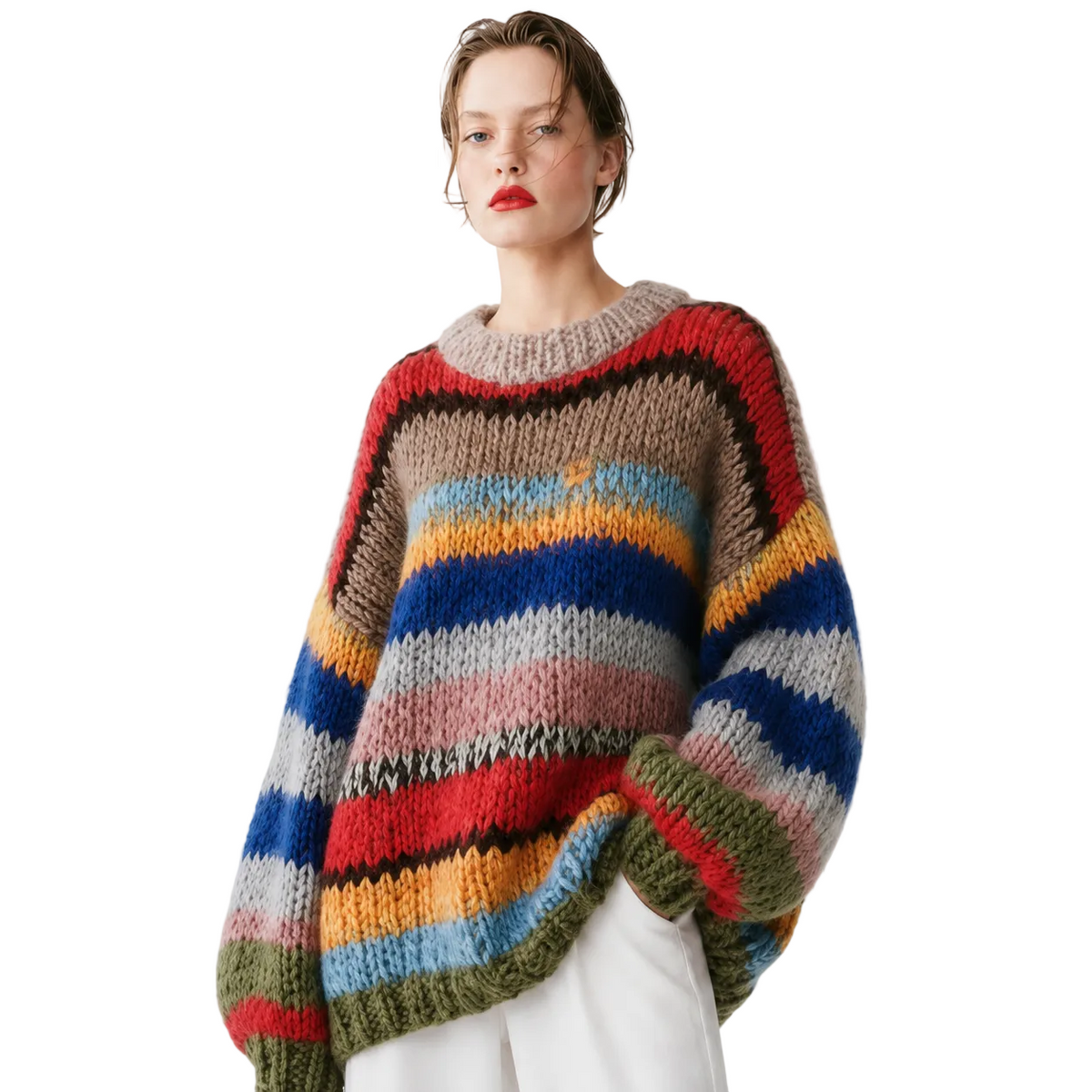 LAURA Slash Neck Knit Sweater