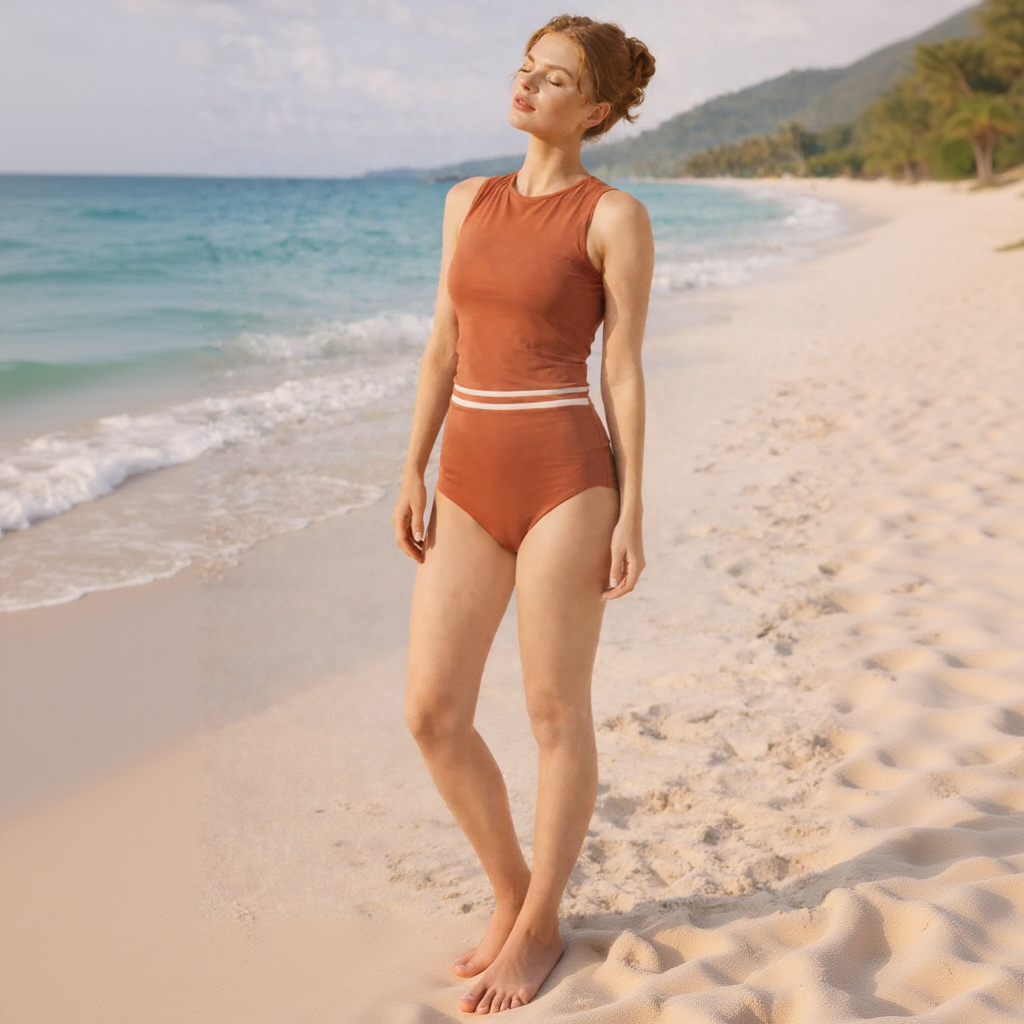 MAYA Solid One Piece Swimsuit