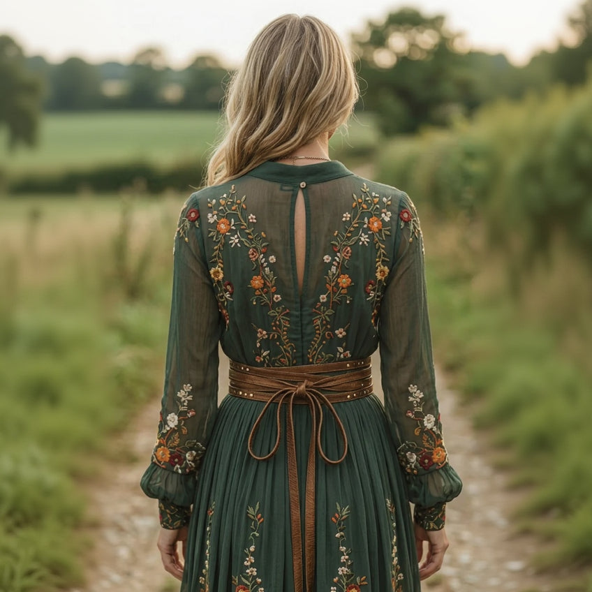 SIENNA Floral V Neck Midi Dress