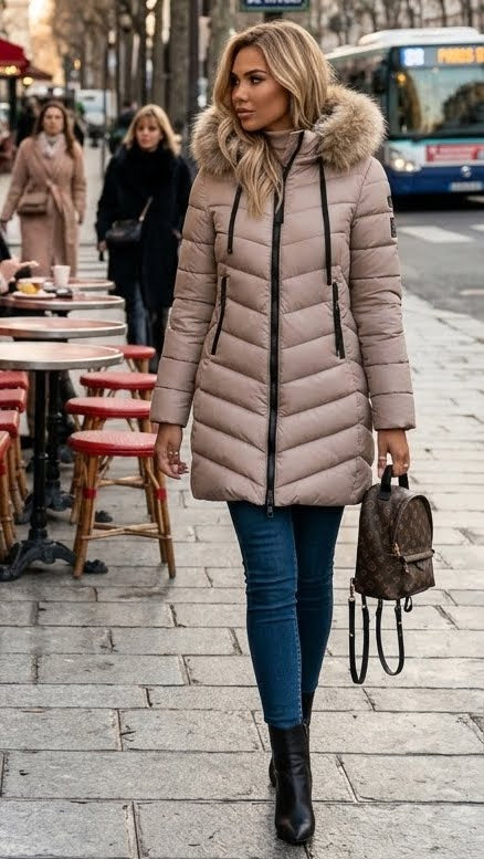 SOPHIE Hooded Padded Zipper Coat