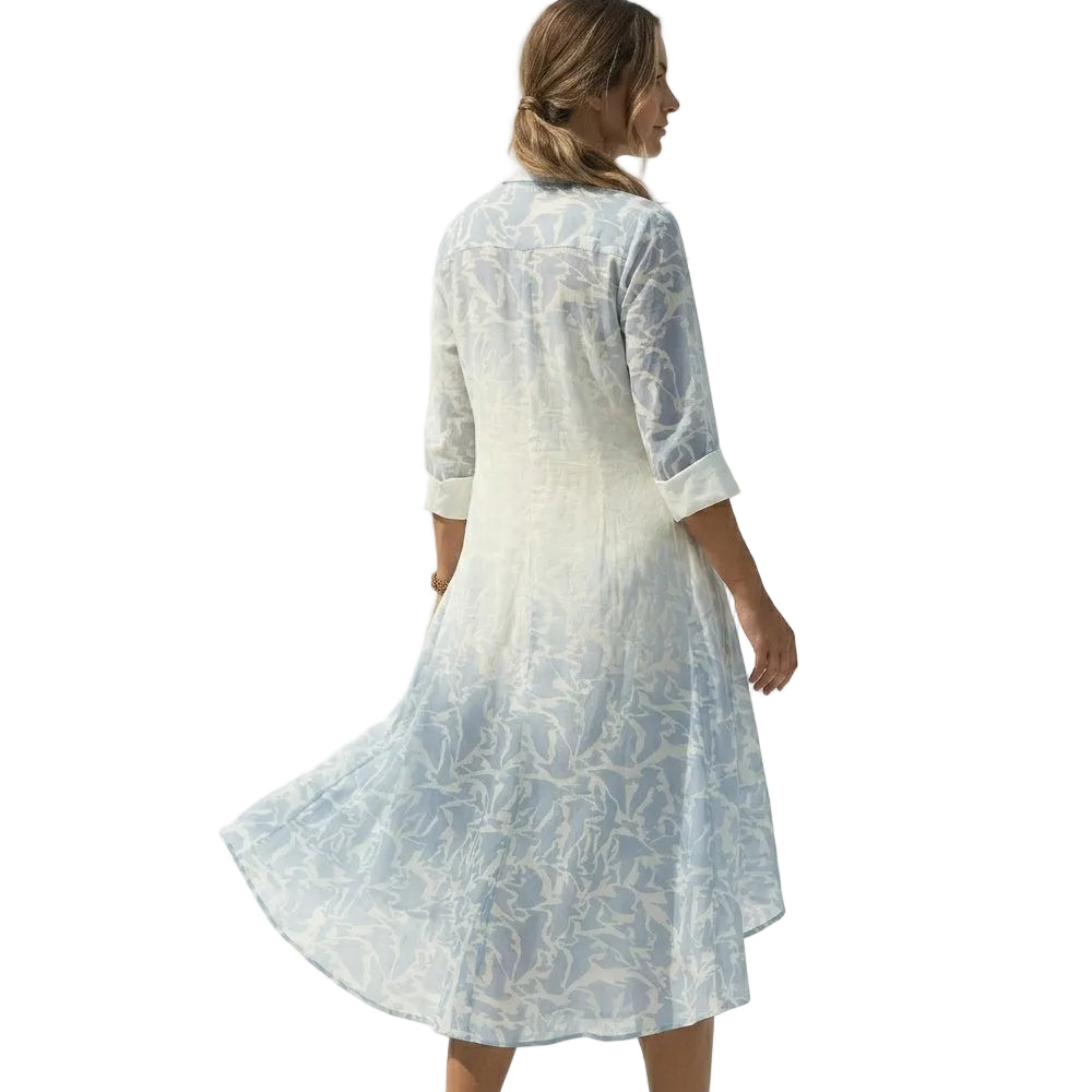 MAELYN V-Neck Vintage Midi Dress