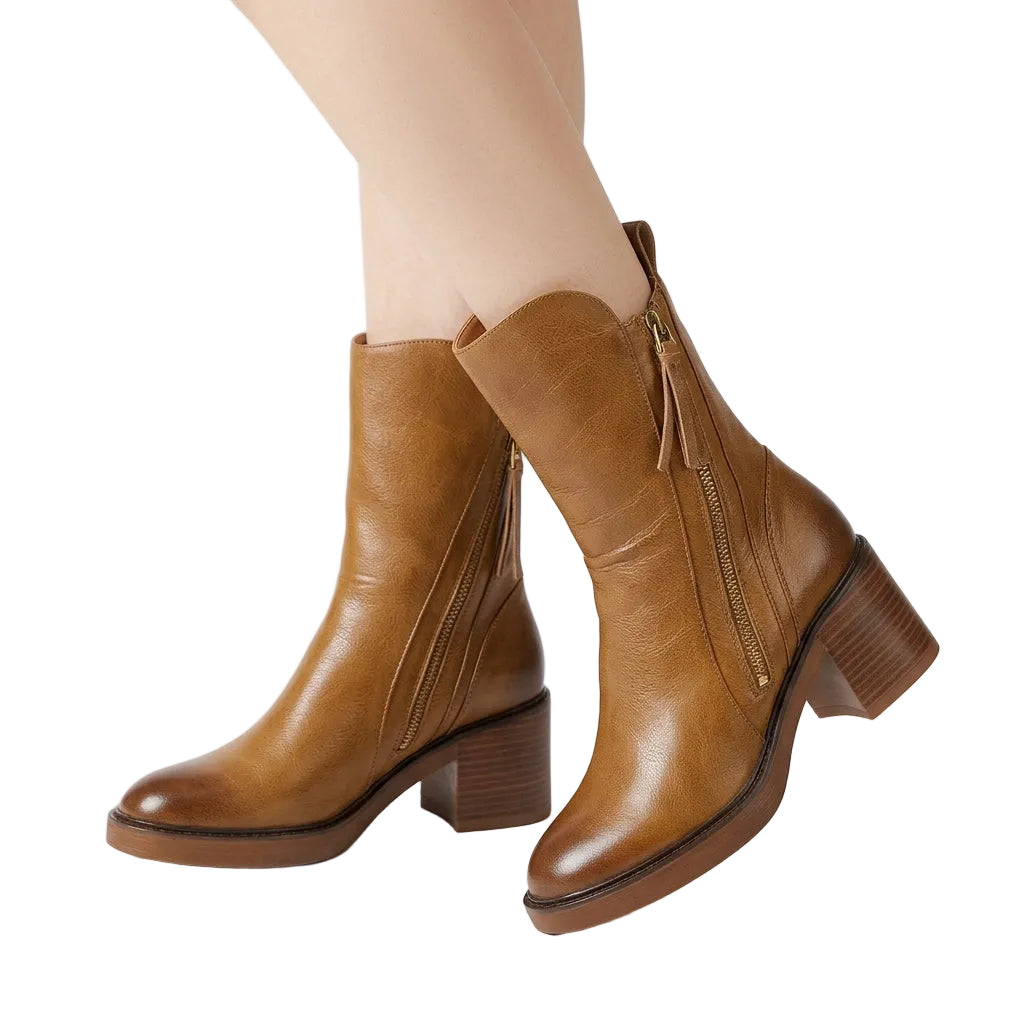 CAROLINE Leather Ankle Boots