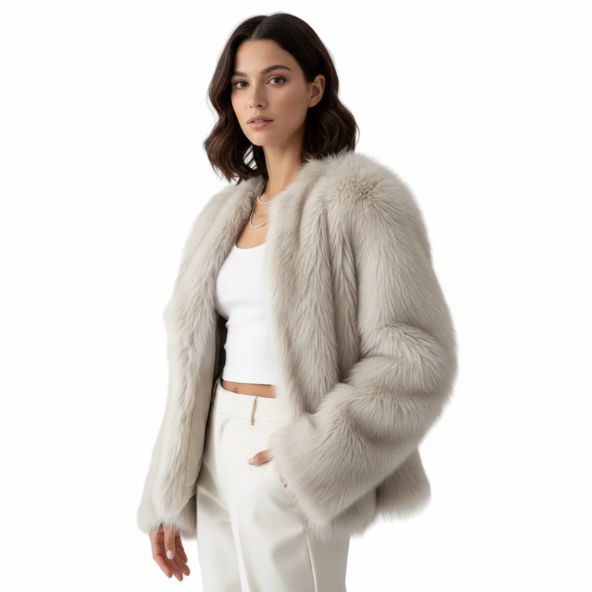 AMELIA Faux Fur Zipper Jacket