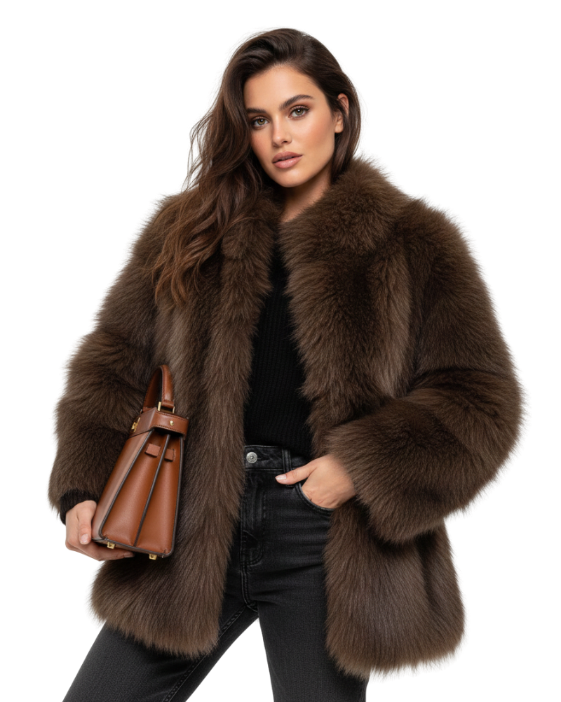 AMELIA Faux Fur Zipper Jacket