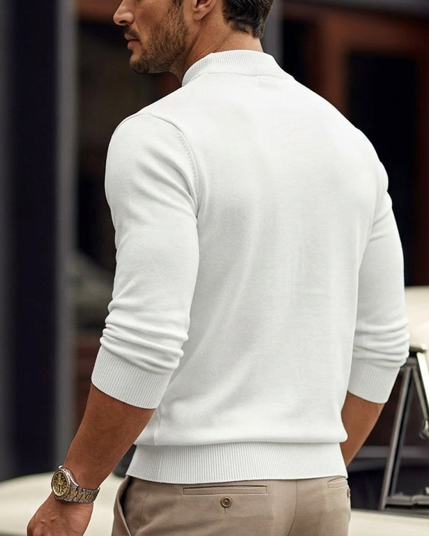 ETHAN, Mock Neck Thick Knit Pullover