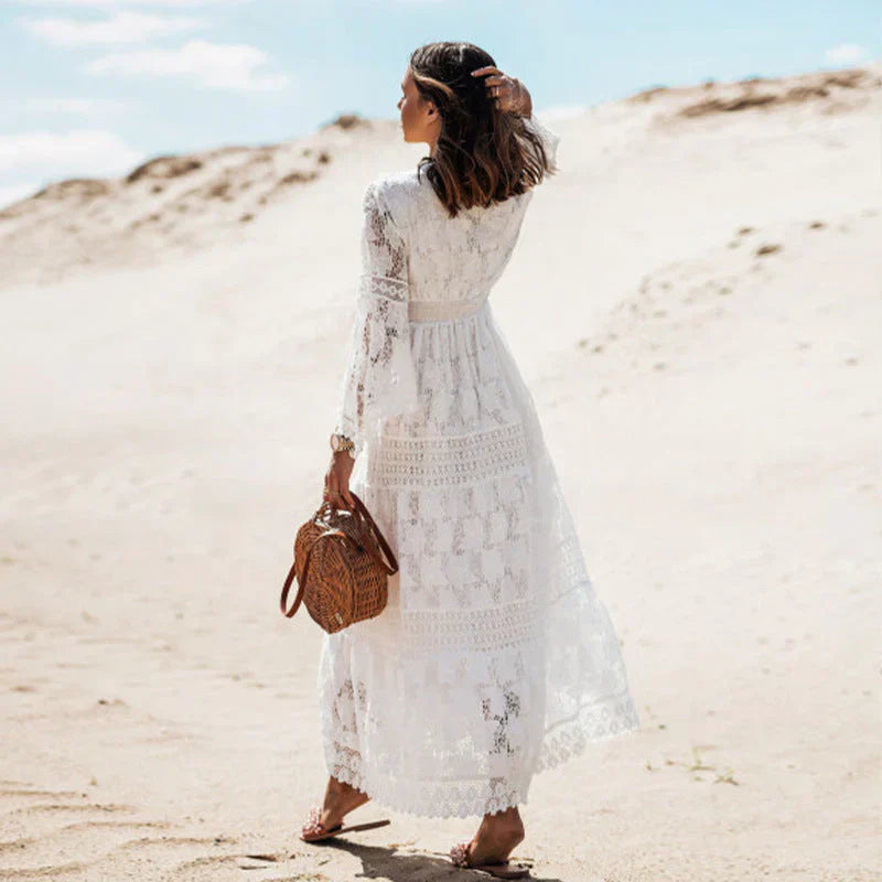 LEYA Floral Lace Midi Dress