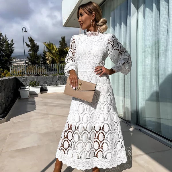 GRACE Hollow Out High Neck Dress