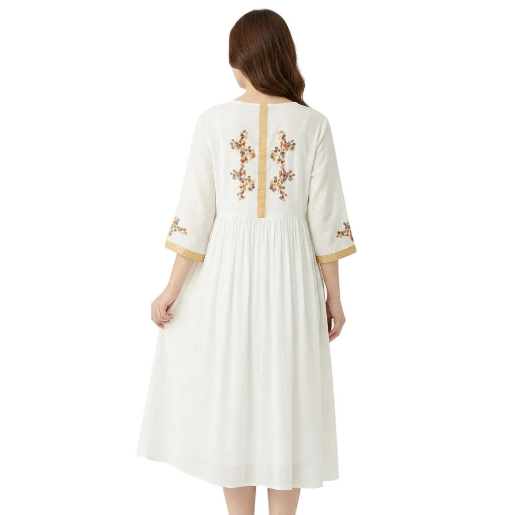 LYDIA Embroidered Midi Dress