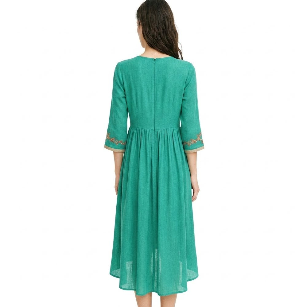LYDIA Embroidered Midi Dress