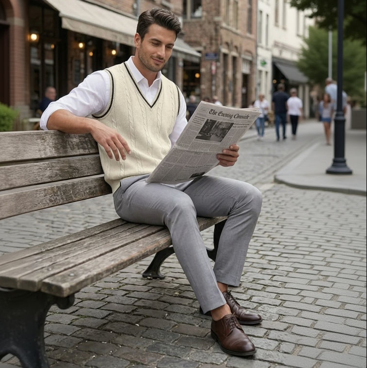 ARLEN V Neck Knit Sweater Vest