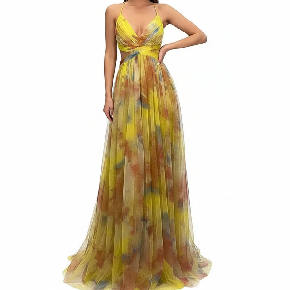 NORA Printed Sleeveless Maxi Dress