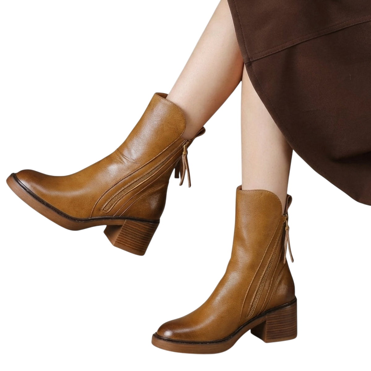 CAROLINE Leather Ankle Boots