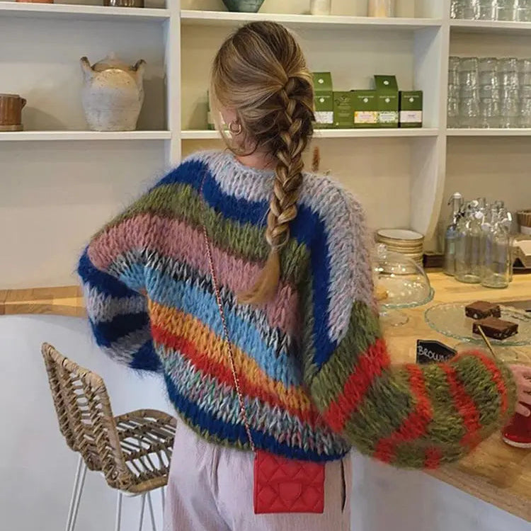 LAURA Slash Neck Knit Sweater