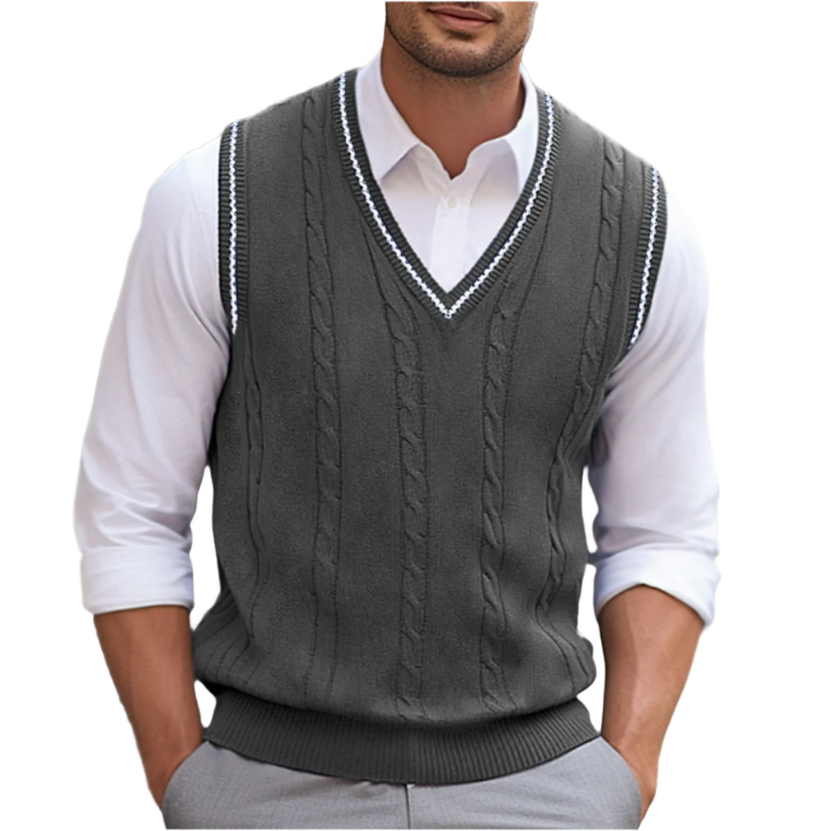 ARLEN V Neck Knit Sweater Vest